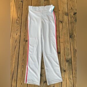 Champro Open Bottom Premium Youth Baseball Pants Size XL Grey w Red Piping NWT
